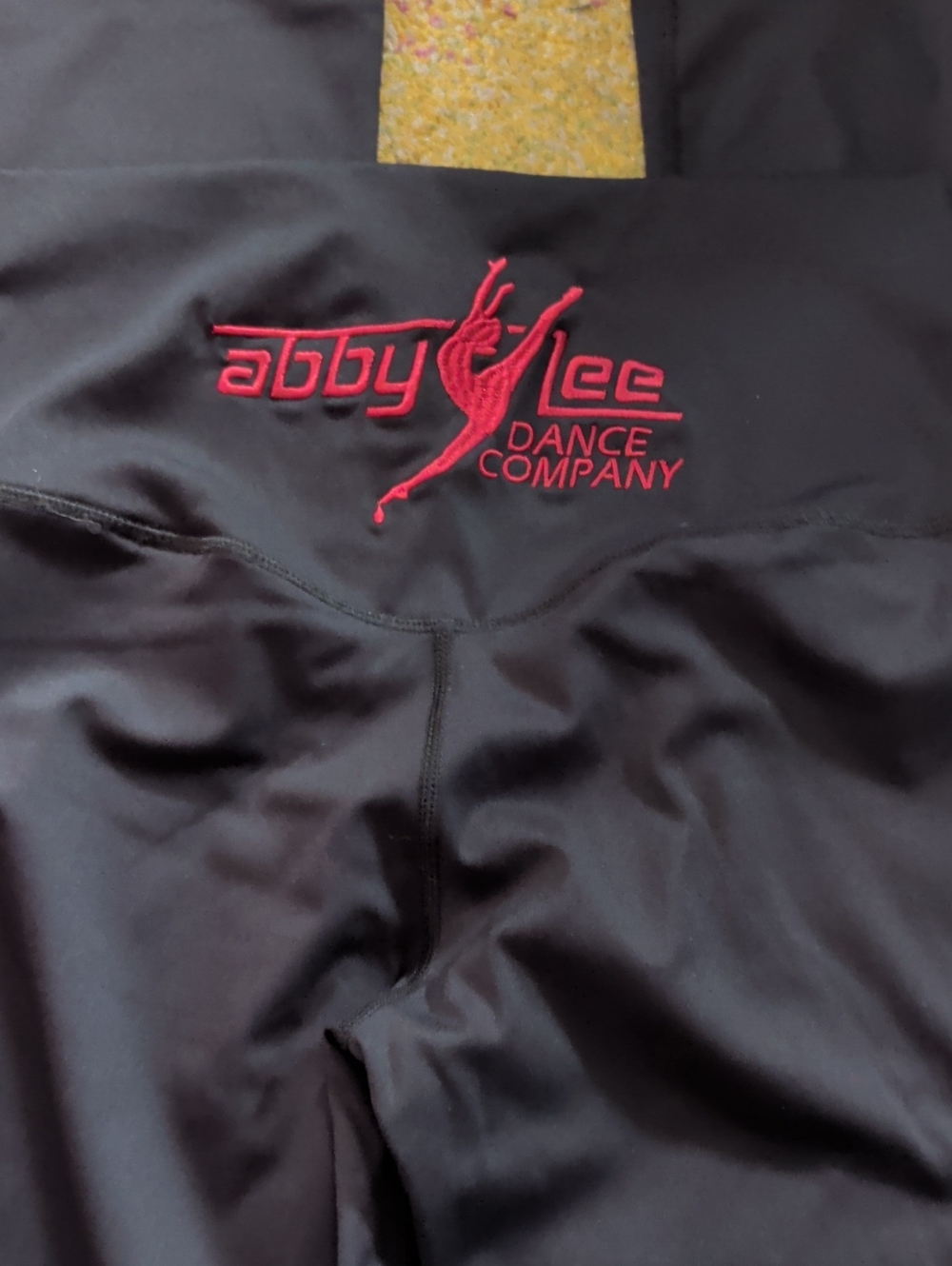 Abby Lee Dance Company Black Flared Leggings with Red Logo - Adult S